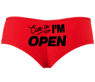 Cum In I'm Open - Red Boyshort
