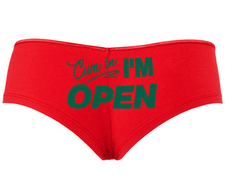 Cum In I'm Open - Red Boyshort