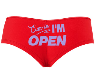 Cum In I'm Open - Red Boyshort