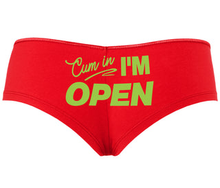 Cum In I'm Open - Red Boyshort
