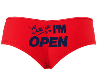 Cum In I'm Open - Red Boyshort