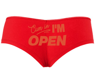 Cum In I'm Open - Red Boyshort