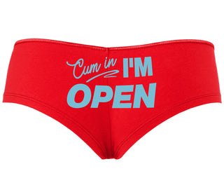 Cum In I'm Open - Red Boyshort