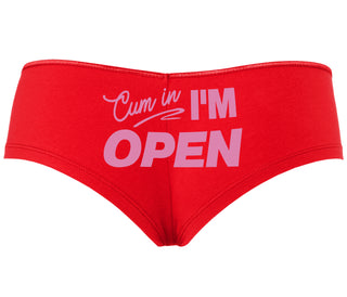 Cum In I'm Open - Red Boyshort