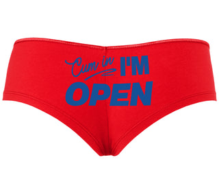 Cum In I'm Open - Red Boyshort