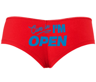Cum In I'm Open - Red Boyshort