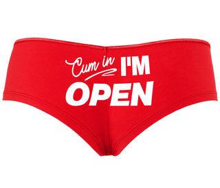 Cum In I'm Open - Red Boyshort