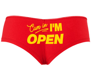 Cum In I'm Open - Red Boyshort