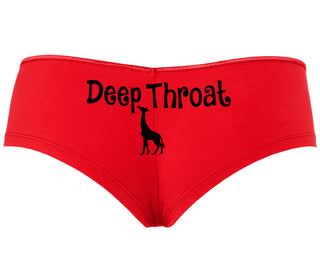 Deepthroat - Funny Giraffe Logo - Red Boyshort