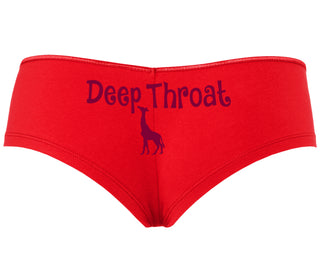 Deepthroat - Funny Giraffe Logo - Red Boyshort