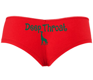 Deepthroat - Funny Giraffe Logo - Red Boyshort