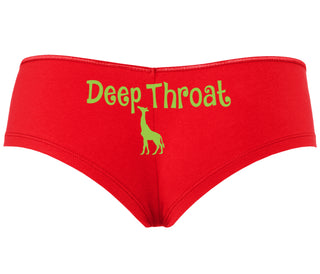 Deepthroat - Funny Giraffe Logo - Red Boyshort