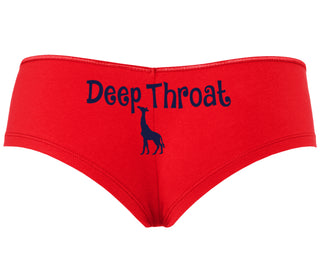 Deepthroat - Funny Giraffe Logo - Red Boyshort