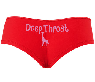 Deepthroat - Funny Giraffe Logo - Red Boyshort