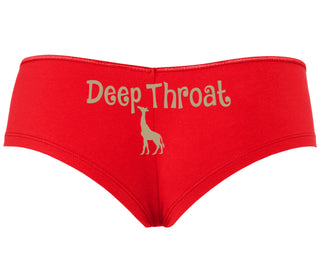 Deepthroat - Funny Giraffe Logo - Red Boyshort