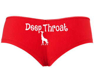 Deepthroat - Funny Giraffe Logo - Red Boyshort