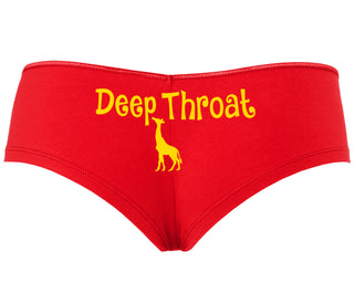 Deepthroat - Funny Giraffe Logo - Red Boyshort