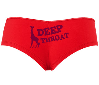 Deep throat - Giraffe Funny Logo - Red Boyshort