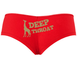 Deep throat - Giraffe Funny Logo - Red Boyshort