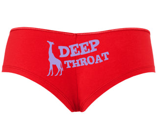 Deep throat - Giraffe Funny Logo - Red Boyshort