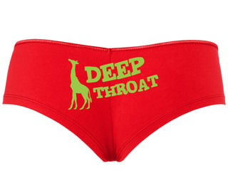 Deep throat - Giraffe Funny Logo - Red Boyshort