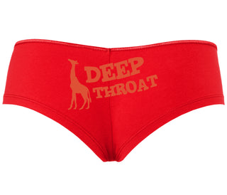 Deep throat - Giraffe Funny Logo - Red Boyshort