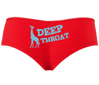 Deep throat - Giraffe Funny Logo - Red Boyshort