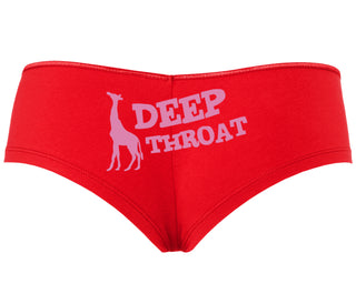 Deep throat - Giraffe Funny Logo - Red Boyshort