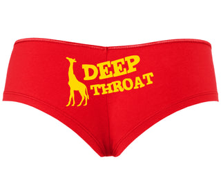Deep throat - Giraffe Funny Logo - Red Boyshort