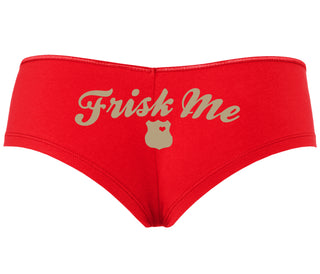 Frisk Me - Police Badge - Red Boyshort