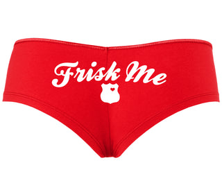 Frisk Me - Police Badge - Red Boyshort
