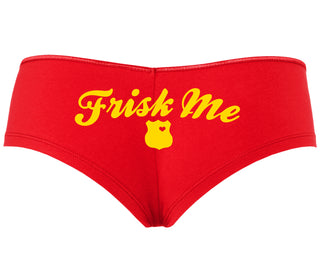 Frisk Me - Police Badge - Red Boyshort