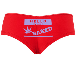 Hello My Name Is Baked - Red Boyshort