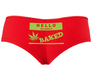 Hello My Name Is Baked - Red Boyshort