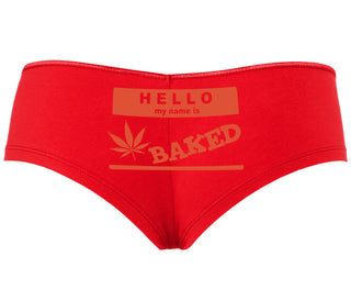 Hello My Name Is Baked - Red Boyshort