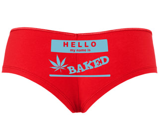 Hello My Name Is Baked - Red Boyshort