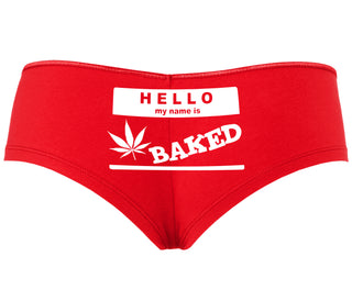 Hello My Name Is Baked - Red Boyshort