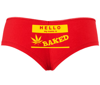 Hello My Name Is Baked - Red Boyshort
