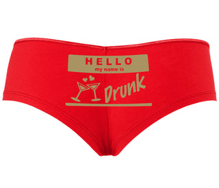 Hello My Name Is Drunk - Red Boyshort