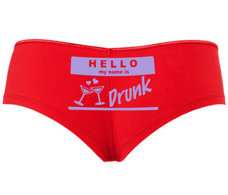 Hello My Name Is Drunk - Red Boyshort