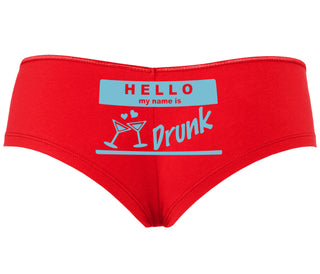 Hello My Name Is Drunk - Red Boyshort