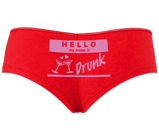 Hello My Name Is Drunk - Red Boyshort