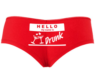 Hello My Name Is Drunk - Red Boyshort