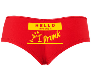 Hello My Name Is Drunk - Red Boyshort