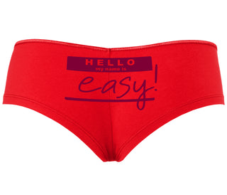 Hello My Name Is Easy - Red Boyshort