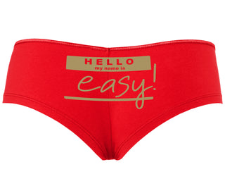 Hello My Name Is Easy - Red Boyshort