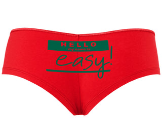 Hello My Name Is Easy - Red Boyshort