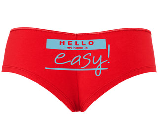 Hello My Name Is Easy - Red Boyshort