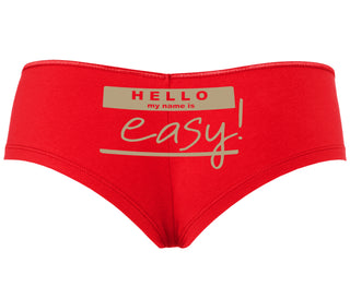 Hello My Name Is Easy - Red Boyshort