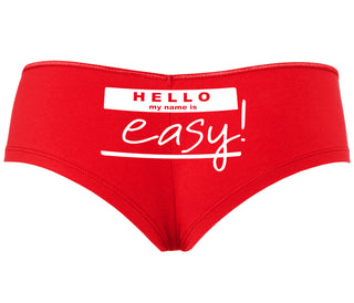 Hello My Name Is Easy - Red Boyshort
